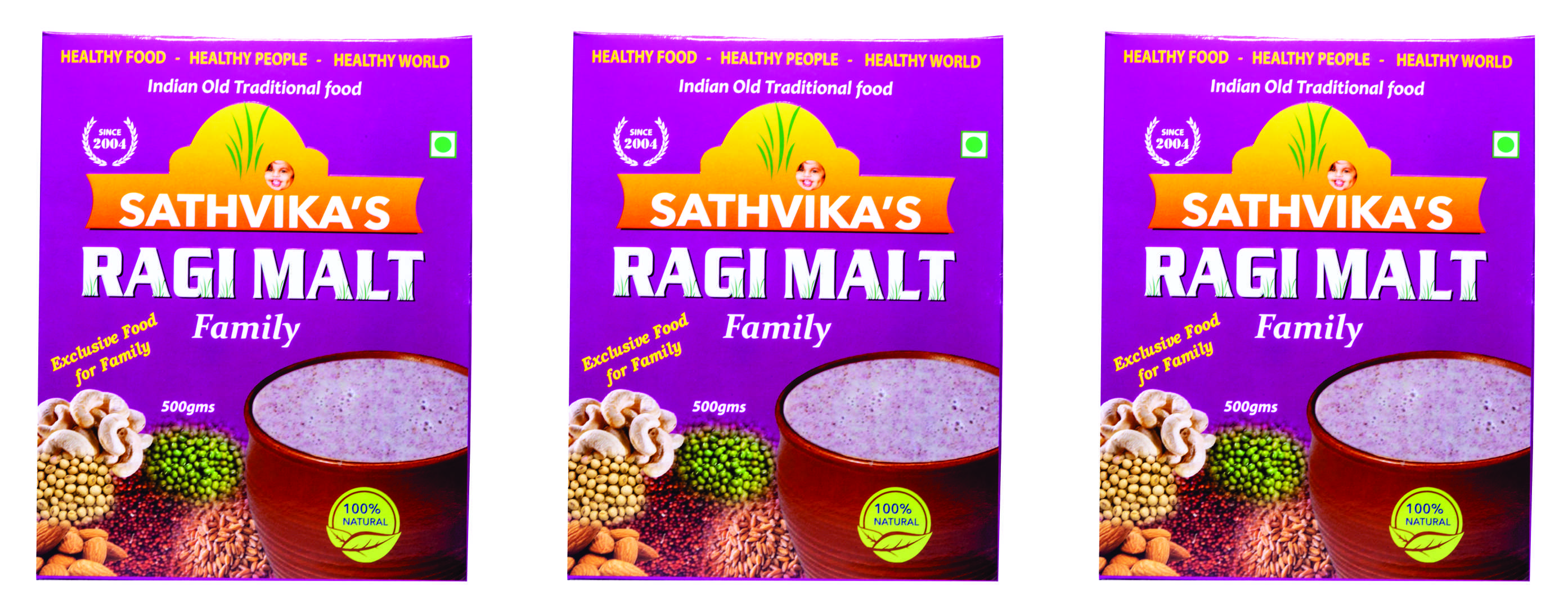 Ragi Malt Family (500 grams) Pack Of 3.